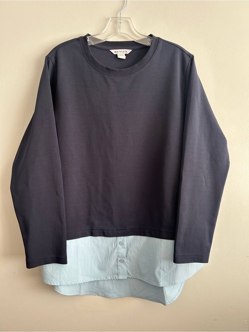 Athleta Gallery Top Tunic Navy Quarry blue Travel Work Casual Activewear